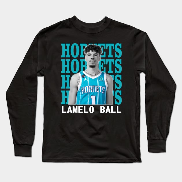 Charlotte Hornets Lamelo Ball 1 Long Sleeve T-Shirt by Thejockandnerd